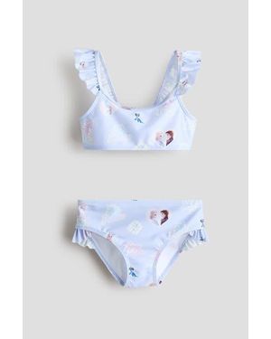 H&M Flounced Printed Bikini - White