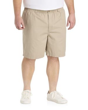 Harbor Bay by DXL Big & Tall Elastic-Waist Shorts - Natural