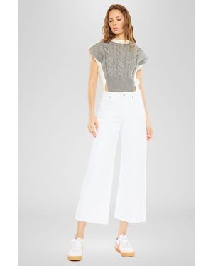 Kancan Dianella High Rise Crop Wide Leg Jeans - White