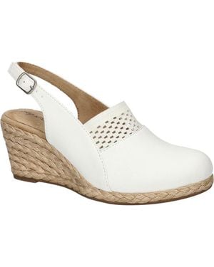 Easy Street Aloha Slingback Espadrille Wedge Pump - White