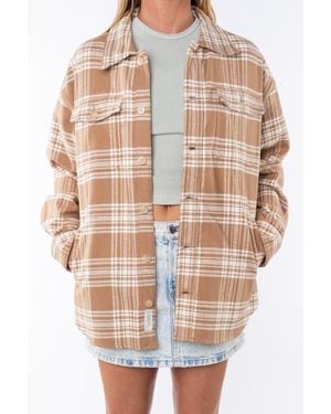 Ariko Gender Inclusive Bucky Split Hem Shirt Jacket - Pink