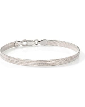 Spero London Italian Herringbone Sterling Chain Bracelet - Metallic