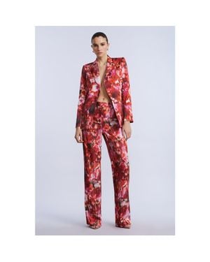 BCBGMAXAZRIA Washed Floral Blazer - Red