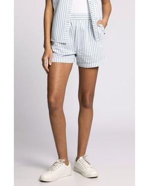 Thread & Supply Marina Stripe Cotton Seersucker Shorts - Blue