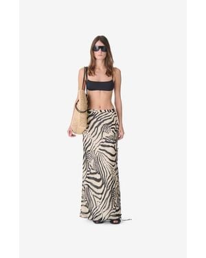 IRO Tilly Zebra Print Maxi Skirt - White