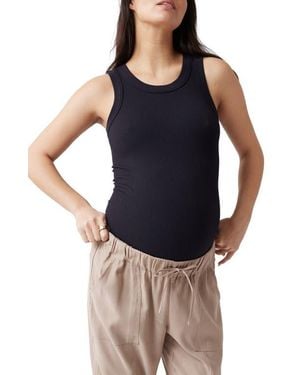 Ingrid & Isabel Seamless Rib Maternity Tank - White