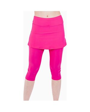 Calypsa Skirted Swim Capris - Pink