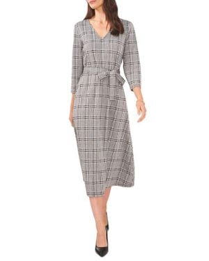 Chaus Glen Plaid Jacquard Midi Dress - Gray