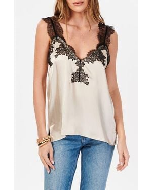 Cami NYC Lauren Lace Trim Silk Charmeuse Camisole - Blue