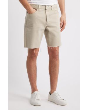 FRAME Raw Hem Relaxed Denim Shorts - Natural
