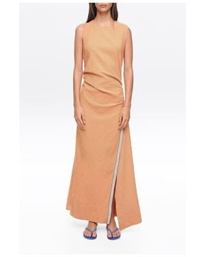 Bimba Y Lola Sleeveless Dress With Striped Overlay Strap - White