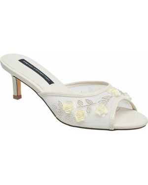 French Connection Ritz Mesh Kitten Heel - White