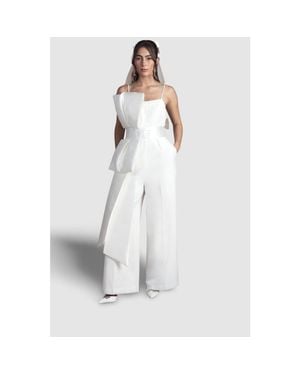 Coast Strapless Bow Wide Leg Jumpsuit - White