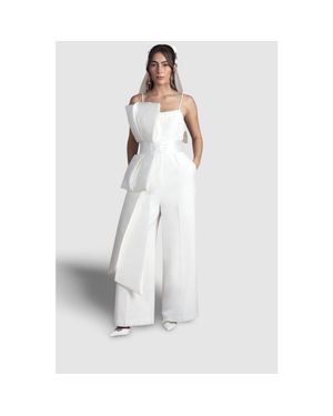 Coast Strapless Bow Wide Leg Jumpsuit - White