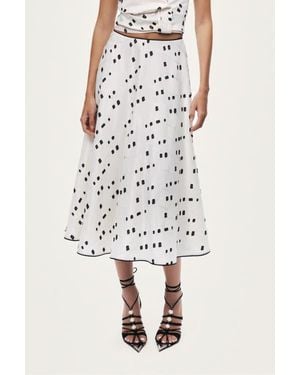 Nocturne High-Rise Midi Skirt With Print Details - Multicolor