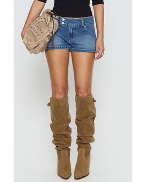 Princess Polly Cruiza Low Rise Denim Micro Shorts - Blue