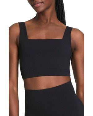 Spanx Square Neck Crop Tank Top - Black