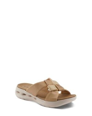 Flexus by Spring Step Geovani Platform Wedge Slide Sandal - Brown