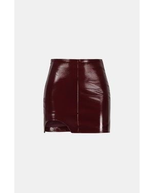 Saemdi Patent Mini Skirt - Red