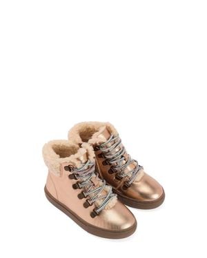 Boden Kids' Borg Faux Fur Lined Lace-Up Boot - Multicolor