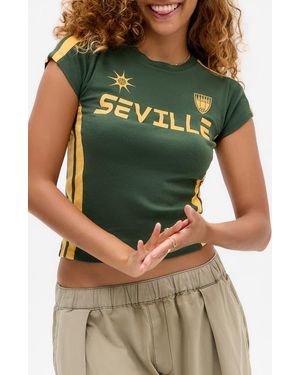 BDG Seville Cotton Graphic Baby Tee - Green