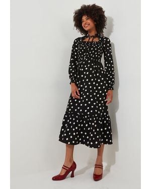 Joe Browns Retro Button Front Midi Dress - White