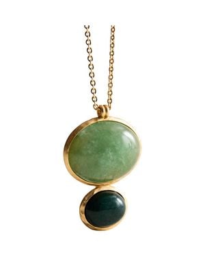 Mango Long Stone Necklace - Green