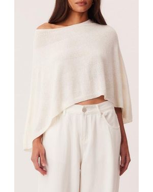 SNDY'S Misty Knit Off The Shoulder Poncho - Natural