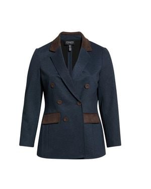 Jones New York Notched Collar Blazer - Blue