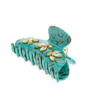 Lele Sadoughi Oversized Crystal Cluster Jaw Clip - Green