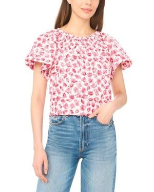Cece Tassel Tie Cotton Poplin Top - Red