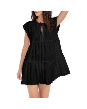 Robin Piccone Fiona Flouncy Cover-Up Dress - Black