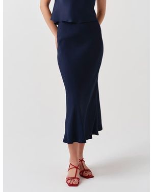 Ghost Lyra Crepe Midi Skirt - Blue