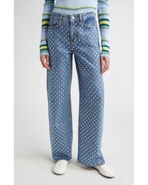 Monse Studded Wide Leg Jeans - Blue