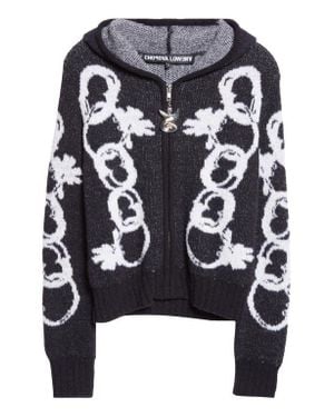 Chopova Lowena Chain Link Hooded Cardigan - Black