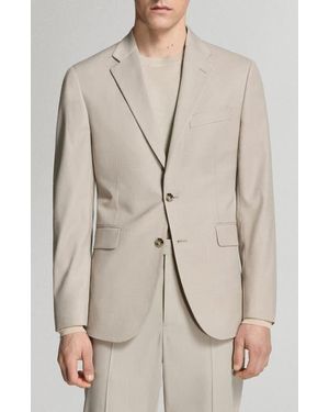 Mango Milan Slim Fit Suit Jacket - Natural