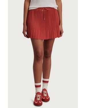 Varley Davina Pleated High Waist Skort - Red