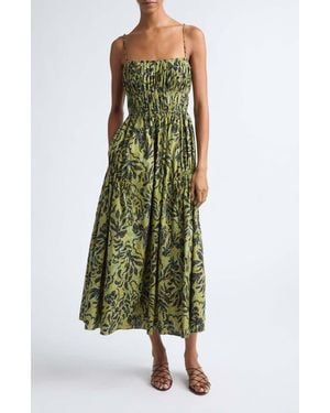 Ulla Johnson Vidri Midi Cotton Dress - Green