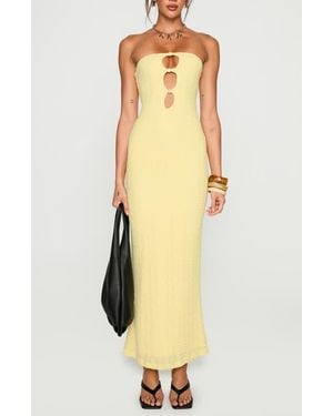 Princess Polly Saijana Strapless Maxi Dress - Yellow