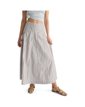 Haven Well Within Organic Cotton Poplin Stripe Drop Waist Skirt - Multicolor