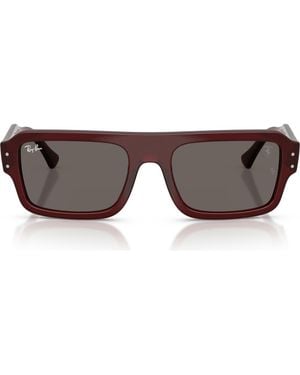 Ray-Ban X Scuderia Ferrari Flacko 56Mm Rectangular Sunglasses - Brown