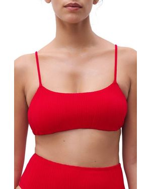 Chantelle Pulp Jacquard Bikini Top - Red