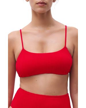 Chantelle Pulp Jacquard Bikini Top - Red