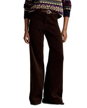 Polo Ralph Lauren Wide Leg Stretch Cotton Corduroy Pants - Black