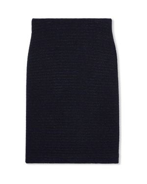 St. John Stripe Metallic Tweed Pencil Skirt - Blue