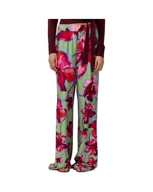 Diane von Furstenberg Verick Print Wide Leg Pants - Red