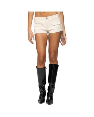 Edikted Terra Cargo Micro Shorts - White