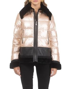 Gorski Quilted Jacket With Genuine Shearling Trim - Multicolor