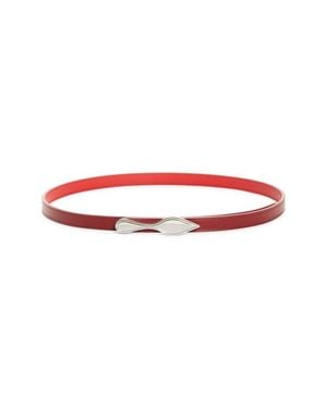 Christian Louboutin Bettina Reversible Leather Skinny Belt - Red