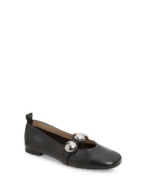Wonders Stud Embellished Ballet Flat - Black